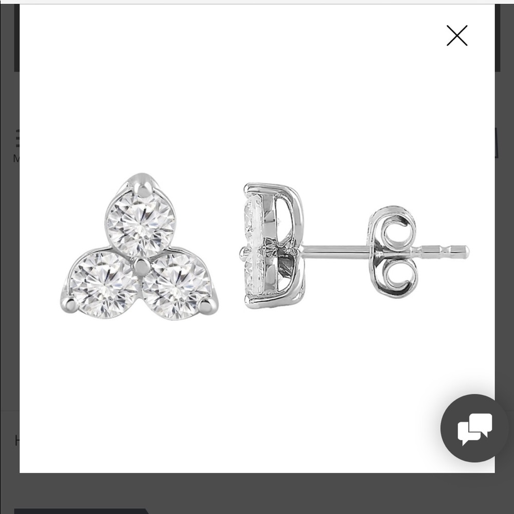 3 Stone Diamond Earrings 1/2 ct tw